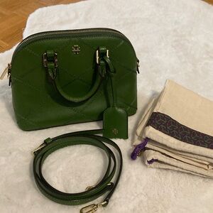 Tory Burch Robinson Dome Quilted Leather Satchel